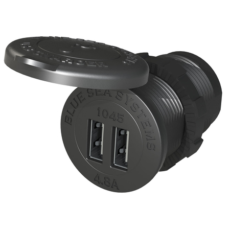 Blue Sea Systems 1045 12/24V Dual USB Charger - 1-1/8" Socket Mount 1045